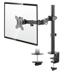 TTAP Monitor Mount for 13-32” Screens - Single Arm Desk Stand Bracket with Clamp - Ergonomic 90° Tilt, 360° Rotation & 180° Swivel Arm - VESA Dimensions: 75x75-100x100 (Single Arm)