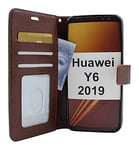 Crazy Horse Wallet Huawei Y6 2019 (Brun)