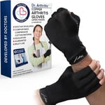 Dr. Arthritis Arthritis Copper Compression Gloves for Women and Men, Carpal Tunnel Gloves, Hand Brace for Arthritis Pain and Support (Black, Small)