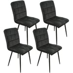 Sifree - Lot de 4 Chaise de salle à manger, chaises en velours, Siège rembourrée, tissu imitation daim, pieds en métal, charge 120 kg, pour salle à