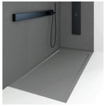 Receveur de douche 80 x 100 cm extra plat QUORE en resine surface ardoisee beton