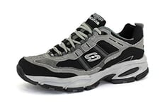 Skechers Sport Men's Vigor 2.0 Trait Memory Foam Sneaker, Charcoal/Black, 10 XW US