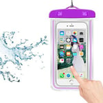 Étui de téléphone portable étanche en,sac sec sous-marin avec sangle de cou,sac de natation Shoous pour jeux d'eau,sport de plage,ski - Type Violet couleur