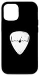 Coque pour iPhone 12/12 Pro Guitare vintage rétro ligne cœur classique cadeau