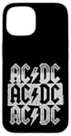 Coque pour iPhone 15 AC/DC - Triple logo empilé vieilli