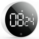 Digital Kök Timer - Magnetisk Nedräkningstimer med Stor LED-display Volym Justerbar och Bekväm för Matlagning för Äldre och Barn (Vit)