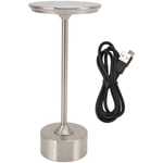 Eosnow Lampe de table sans fil rechargeable 2000mAh 3 niveaux de luminosité portable USB C LED lampe de chevet en métal argent