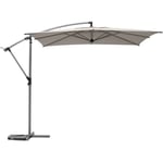 Hesperide - Parasol déporté carré Manoa taupe D2,5x2,5m en acier - Hespéride