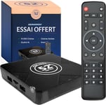 Boitier IPTV + Essai Offert ! - Android TV Box 4GB RAM et 32GB ROM - Télécommande Haut de Gamme - Smart TV Ultra HD 4K Stick - Boîtier/TNT Code - Bluetooth - Decodeur TNT- Code Cle USB Pro