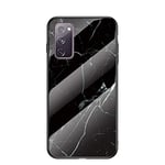 BeyondTop Marble Case for Samsung Galaxy S20 FE 5G Marble Clear Tempered Glass Case Soft Silicone Phone Cover Compatible with Samsung Galaxy S20 FE 5G (Black White)