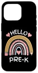 Coque pour iPhone 16 Pro Hello Pre-K Crayon arc-en-ciel pour enfant