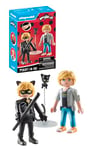 Playmobil 71337 Miraculous: Adrien & Cat Noir, including Kwami Plagg and diverse accessories, adventure with Ladybug, fun imaginative role play, detailed play sets suitable for children ages 4+