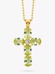 Eclectica Pre-Loved Swarovski Crystal Cross Pendant Necklace, Gold