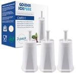 GOLDEN ICEPURE Water Filter for Coffee Machines: Compatible with Sage Barista SES008, SES810, SES880, SES920, SES980, SES990 Coffee Machines, NSF Certified, 3 Pieces.