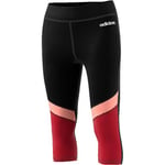 adidas Women Design 2 Move Colourblock 3/4 Tight - Black/Active Maroon, M