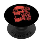 Hell is Empty And All The Devils Are Here Shakespeare Skull PopSockets Adhesive PopGrip