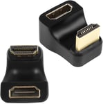 Adaptateur HDMI en Forme de U, 360 degrés HDMI 2.1 mâle vers Femelle 8K @ 60 Hz Connecteur pour écran Portable Accessoires (Angle Haut)