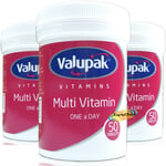 3x Valupak Multi-Vitamin 50 One-a-Day Tablets Multivitamin