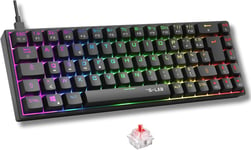 Keyz Titanium Clavier Gaming 65% Azerty, Usb Clavier Mecanique Switch Rouge - Rgb 100% Personnalisable, Anti-Ghosting, Macros Programmables - Pour Pc, Ps4, Ps5, Xbox - New (N[Cla170227]