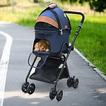 PawHut Pet Stroller D00-109BU 820 x 1100 x 505 mm Blue