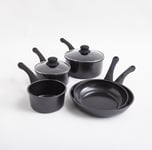 Saucepan Set Non Stick Cermalon 5 Piece Black Carbon Steel Suits all Hob Types