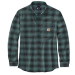 Carhartt Men Herren Langarmhemd Flannel L/S Plaid Shirt, Farbe:sea Pine, Größe:s T, Green, S