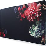 Tapis De Souris De Jeu, Tapis De Souris ¿¿tendu Taille 90X40Cm ¿¿paisseur 2Mm, Tapis De Souris D'Ordinateur Antid¿¿rapant Et ¿¿tanche Avec Bords Cousus Pour Jeux/Bureau/Maison-90X40 Blackflower