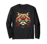 Retro Sunglasses Munchkin Cat Munchkins Sausage Cat Long Sleeve T-Shirt