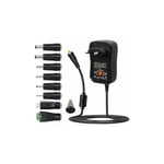 30w universel ac à dc adaptateur d'alimentation avec 5 v 2,1 a port usb plug - in ac chargeur d'alimentation 3 v à 12 v avec 8 adaptateurs dc pour