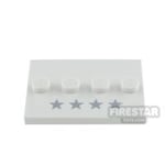 LEGO - Mini Figure Stand - White with Silver Stars