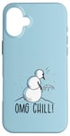 iPhone 16 Plus OMG CHILL! Peeing Snowman Funny Frozen Pee Winter Meme Case