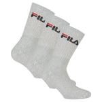 Fila Chaussettes Unisexes 3 Paires - Chaussettes De Tennis, Chaussettes D'équipage, Éponge, Sport, Logo 35-46 Marine 39-42 (6-8 Uk)