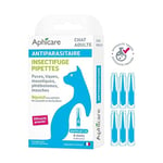 APHICARE - Pipette Antiparasitaire Chat Adulte - Antipuces et Anti-Tiques - 6x1 ML - Fabriqué en France