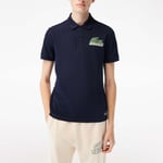 Lacoste Mens Short Sleeve Polo Shirt in Blue material_cotton - Size 2XL