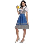 Snabb leverans Hög kvalitet traditionell tysk pläd Dirndl-klänning Oktoberfest-kostym för vuxna kvinnor Halloween-fest Style2 Blue 2XL