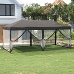 Tente de réception pliable Tonnelle de Jardin - Rapide à Installer avec parois Anthracite 3x6 m BV117980