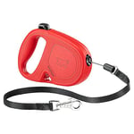 Ferplast Laisse Chien Enrouleur Flippy One, Laisse pour Petits Chiens jusqu'à 12 Kg. Cordon Extensible Max 4,5 m. Bouton Unique pour verrouiller et libérer, Rouge