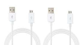 2 Câbles Micro USB de Transfert et de recharge pour MOTOROLA G ( 1 mètre + 3 mètres -Blanc )