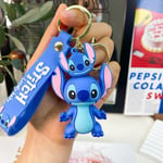 Anime Disney Stitch Nyckelring & Docknyckelring Mode Par Väska Blå Gul - Hög Kvalitet - Blue