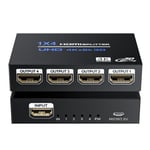 HDMI Splitter 1x4, BolAAzuL 1in 4 out HDMI Multi-Port Adapter 4K 1080P 3D HDCP 