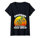 Womens Funny Valentines Day T-Rex Dinosaur Box Of Chocolate V-Neck T-Shirt