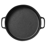 SOGA Cast Iron 35cm Frying Pan Skillet Coating Steak Sizzle Platter - Griddles & Grill Pans - SizzlePlatterPan35cm