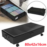 53L Underbed Storage Box on Wheels Under Bed Sofa Portable Dustproof Organizer