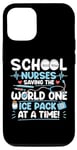 Coque pour iPhone 14 Pro Funny School Nurses Saving The World One Ice Pack à la fois