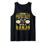 Old Man With A Banjo Player Music Playing Lover Musician Tank Top