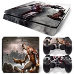 Kit De Autocollants Skin Decal Pour Console De Jeu Ps4 Slim Corps Complet Dieu De La Guerre, T1tn-Ps4slim-0159