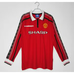 Retro Legend 98-99 Manchester United tröja långärmad Beckham NO.7 Cantona NO.7 M