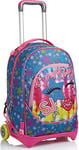 SJ GANG Rolling backpack, Wheeled Book Bag, 3 in 1, Detachable Backpack + Trolley, for Teen, Girls&Boys, For School, Sport, Free Time, Laptop Sleeve, Italian Design, multicolor with Stars!