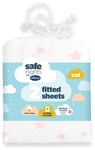 Silentnight Safe Nights Nursery Pink Fitted Sheets - Cot White