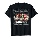 Christmas Chicken Shirt Lover Xmas Santa Hat Funny Farm Gift T-Shirt